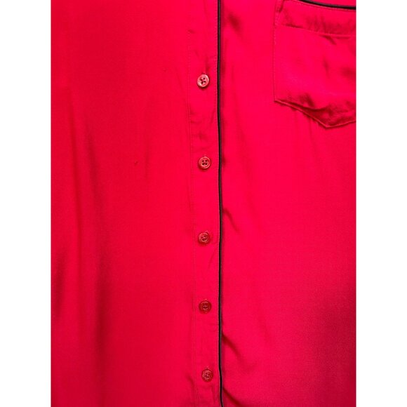 Brooks Brothers Women's Fleece Button Up Shirt Long Sleeve Size 6 Red Pocket - Picture 9 of 13
